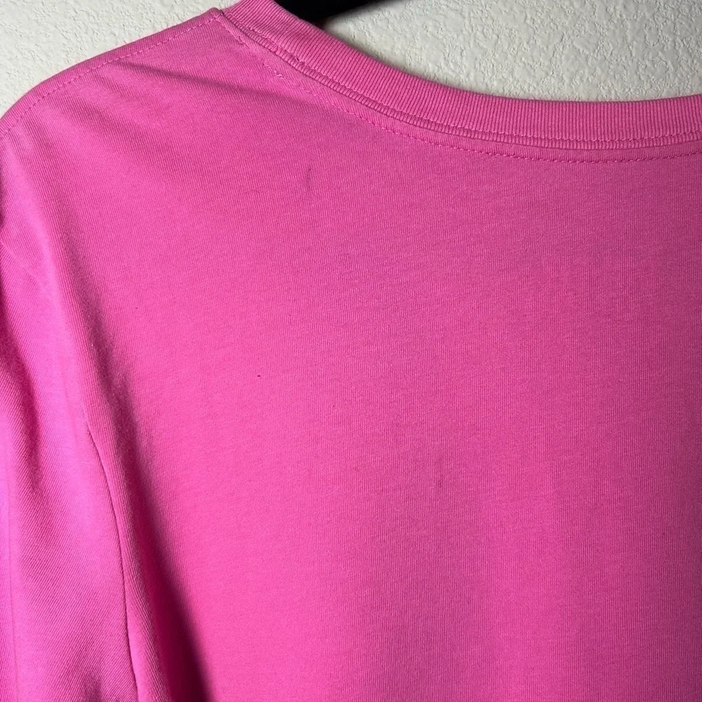 Nike Cropped Dri Fit Long Sleeve Large Pink Scissor Cut Athleisure Top Athletic